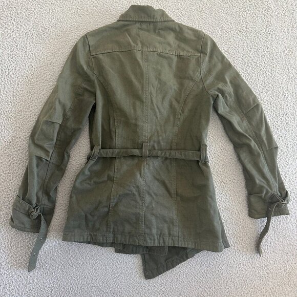 NICE COLLECTIVE Womens Jacket Chore Utility Army Green Zip Up Military - Picture 15 of 16